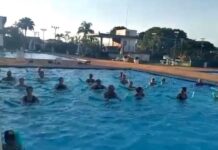 Clube oferece hidroginástica para associados