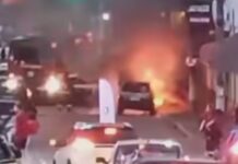 Incêndio destrói veículo no centro de Avaré; motorista e passageiro saem ilesos