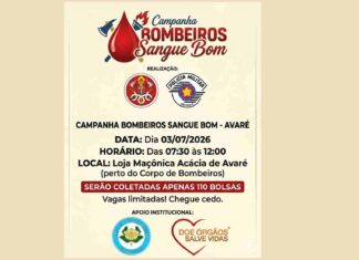 Corpo de Bombeiros de Avaré celebra aniversário com campanha de doação de sangue nesta sexta-feira (3)