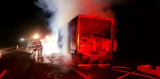 Incêndio em caminhão mobiliza Bombeiros e bloqueia parcialmente a SP-280 em Avaré